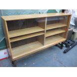 TWO DOOR SLIDING OAK BOOKCASE BY RUSSELL OF BROADWAY