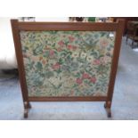 OAK FRAMED TAPESTRY FIRE SCREEN