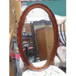 MAHOGANY OVAL WALL MIRROR