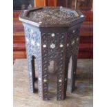 INDIAN CARVED OCTAGONAL PLANT STAND