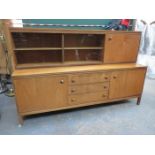 1970s STYLE SIDEBOARD WITH GLAZED TOP SECTION