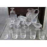 QUANTITY OF VARIOUS EARLY ETCHED DRINKING GLASSES, ETC.