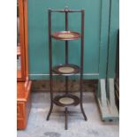 ANTIQUE MAHOGANY THREE TIER CAKE STAND