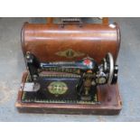 MAHOGANY CASED SINGER SEWING MACHINE