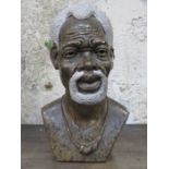 DENIS GATS EXOTIC STONEWARE BUST OF AN AFRICAN GENT (AT FAULT),