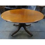 GOOD QUALITY ANTIQUE MAHOGANY BREAKFAST TABLE ON QUADRAFOIL SUPPORTS