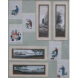 FRAMED SET OF ORIENTAL SILKS