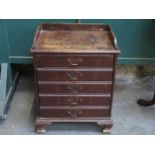 SMALL OAK FIVE DRAWER MUSIC CHEST