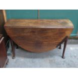 ANTIQUE MAHOGANY DROP LEAF DINING TABLE ON CABRIOLE SUPPORTS