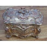 VICTORIAN STYLE ORNATE GILDED STORAGE BOX WITH COVER