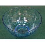 WHITEFRIARS STYLE BLUE GLASS FRUIT BOWL,