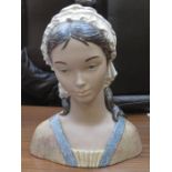 LLADRO GLAZED AND UNGLAZED FEMALE BUST,