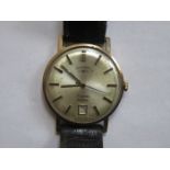 9ct GOLD GENTS CASED ROTARY 21 JEWELS INCBLOC WRISTWATCH