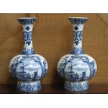 PAIR OF DELFT BLUE AND WHITE CERAMICS VASES, CIRCA 1900s,