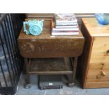 DROP LEAF OAK TEA TROLLEY