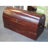 GOOD QUALITY MODERN DOME TOPPED STORAGE TRUNK WITH HINGED COVER
