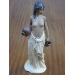 LLADRO GLAZED AND UNGLAZED CERAMIC FIGURE OF A SEMI-NUDE WATER CARRIER,