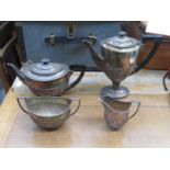 SILVER PLATED FOUR PIECE TEASET