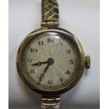 VICTORIAN 9ct GOLD WRISTWATCH WITH EXPANDING STRAP