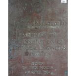 BRONZE COLOURED BUILDING PLAQUE - INSTITUTION OF ELECTRICAL ENGINEERS 1910 AND 1911, PRESIDENT DR S.