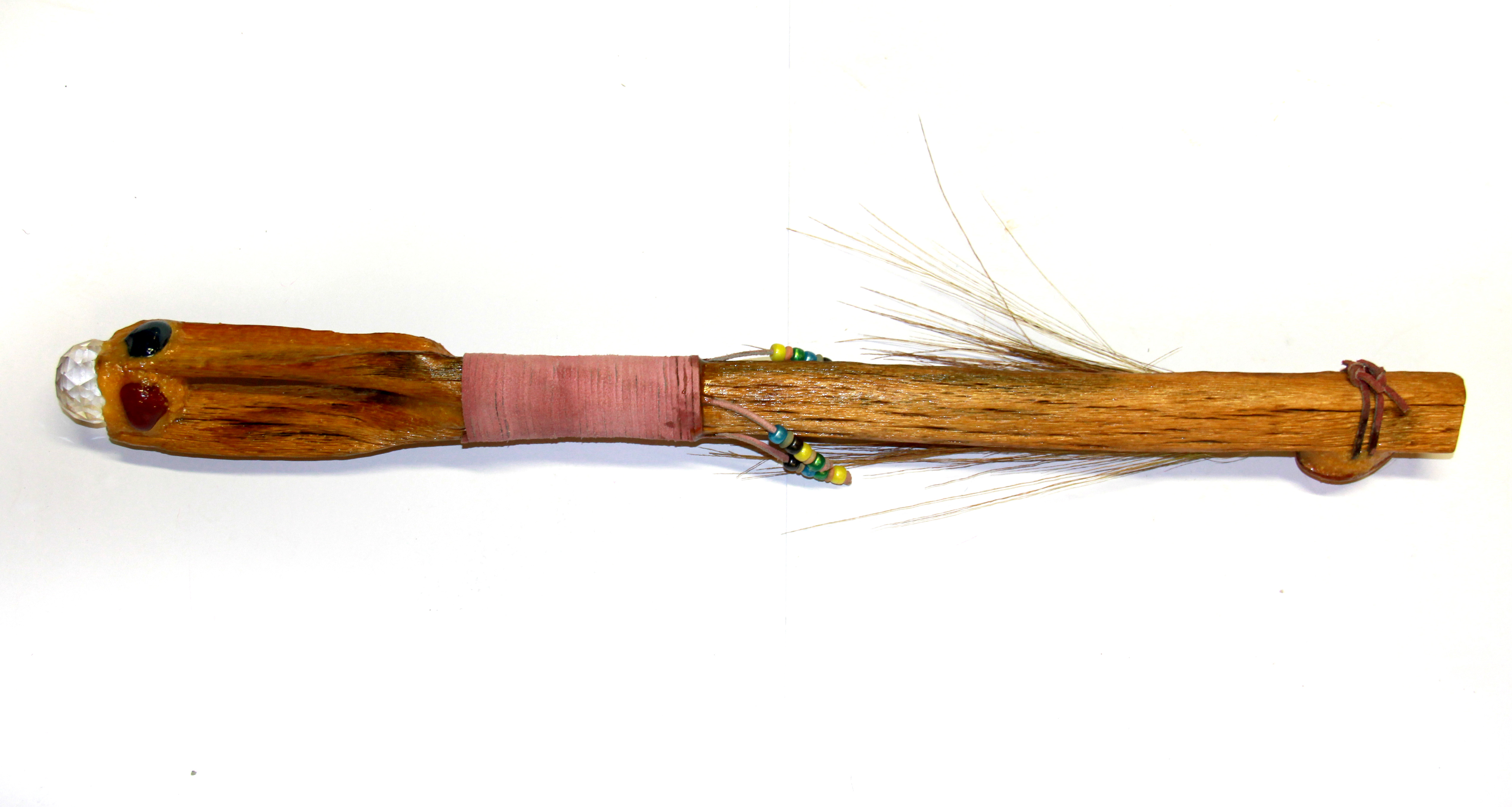 An interesting modern North American native tribal talking stick, L. 66cm. - Image 2 of 2