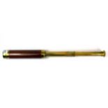 A mahogany and brass telescope, closed L. 24cm.