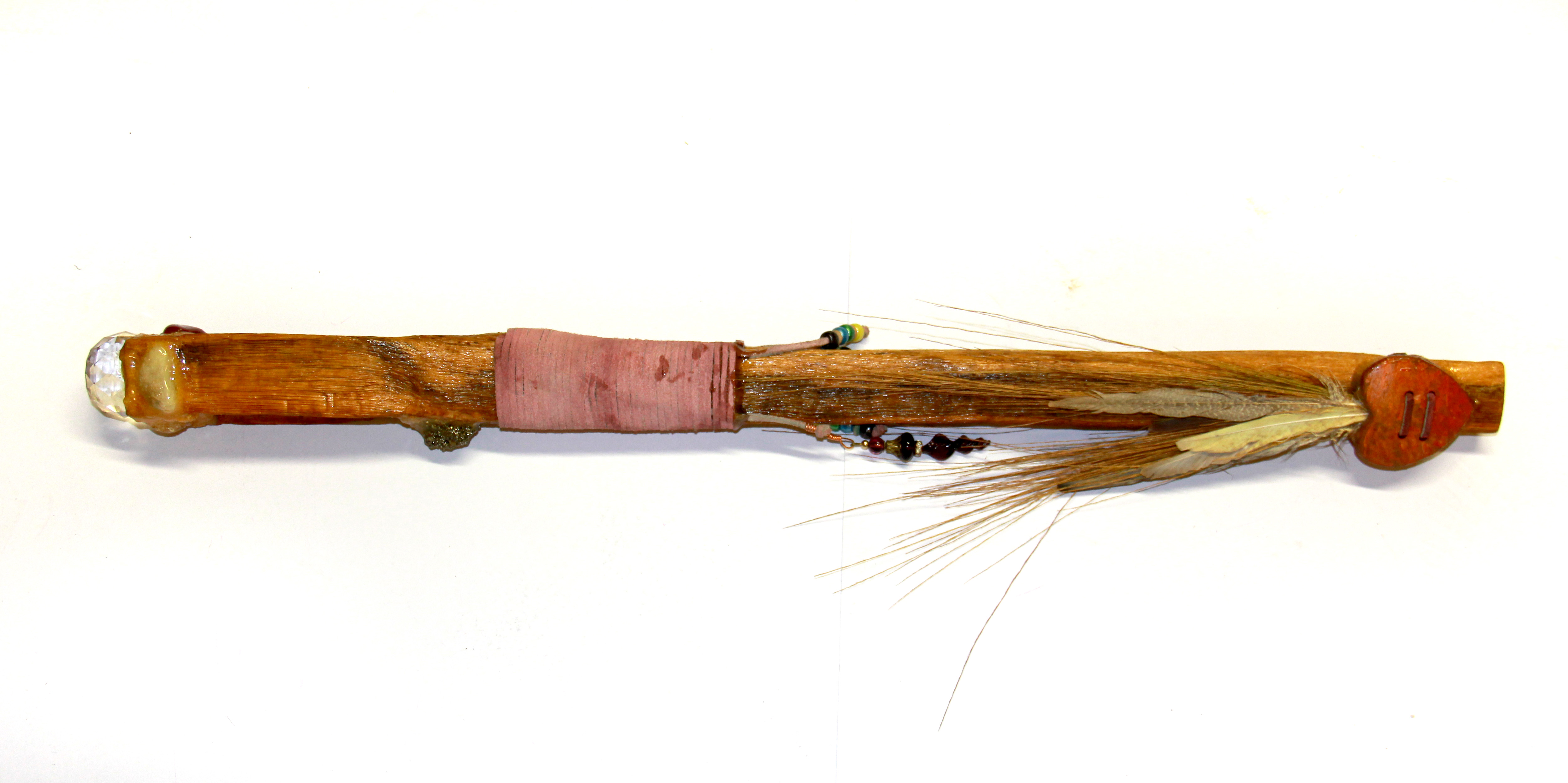 An interesting modern North American native tribal talking stick, L. 66cm.