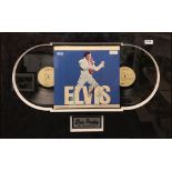 Autograph interest, a framed and autographed Elvis Presley double album with certificate.