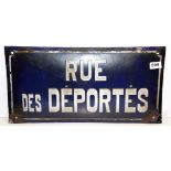An enamelled French street sign, 50 x 25cm.