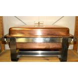 A large copper and stainless steel Bain-marie, 63 x 33 x 28cm.