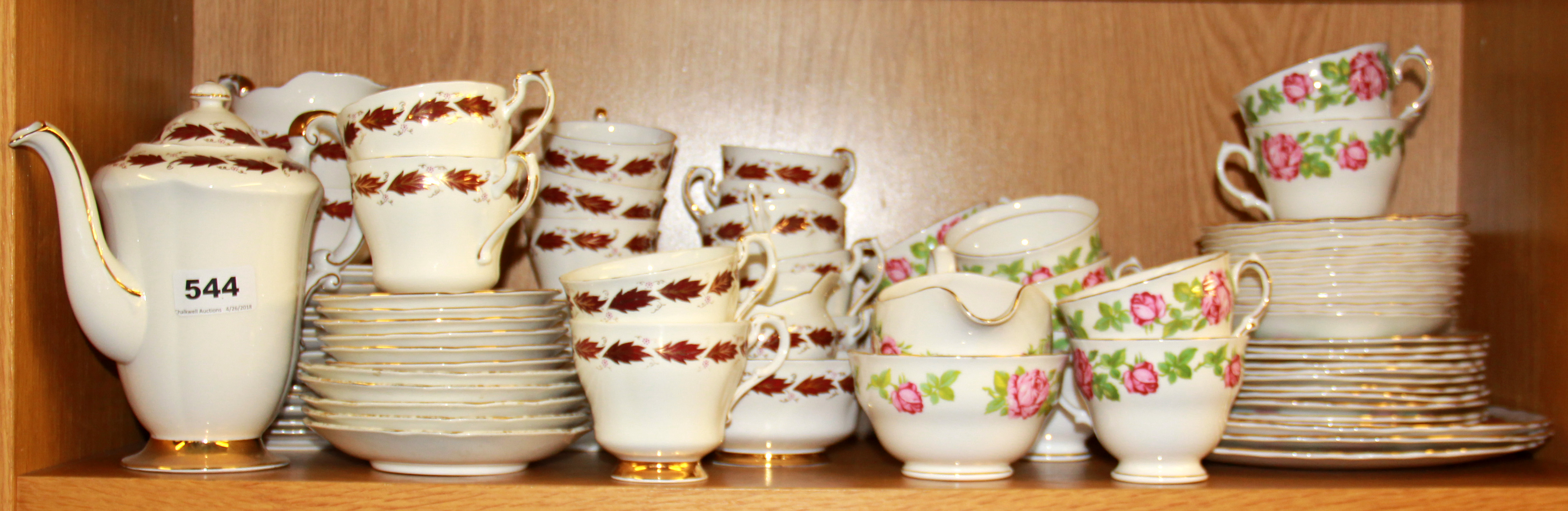 A Paragon bone china tea and coffee set together with a Royal Vale tea set.