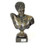 A bronze bust of David, H. 33cm.