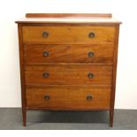 An Edwardian mahogany four drawer chest, H. 101cm, W. 91cm.