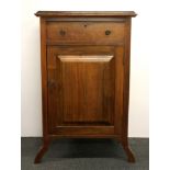 An Edwardian mahogany bedside cabinet, 53 x 85cm.