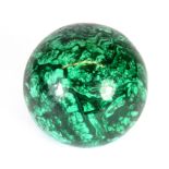 A malaquite sphere healing ball, approx. 1621ct, Dia. 5cm