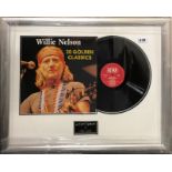 Autograph interest. A Framed copy of Willy Nelson, 70 x 55cm, with Past & Present certificate.