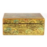 A beautiful Japanese hand painted and gilt lacquer box, 10.5 x 8 x 4.5cm.