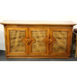 A contemporary cane fronted sideboard, W. 167cm.