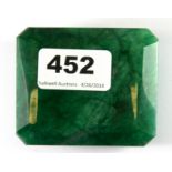 A large unmounted emerald, approx. 1338ct, 7.2 x 7.2cm.