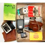 A quantity of vintage cameras.