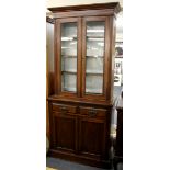 An Edwardian mahogany bookcase, W. 90cm, H. 210cm.