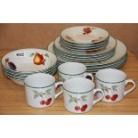 A four setting Royal Worcester Evesham Vale tea and dinner set.