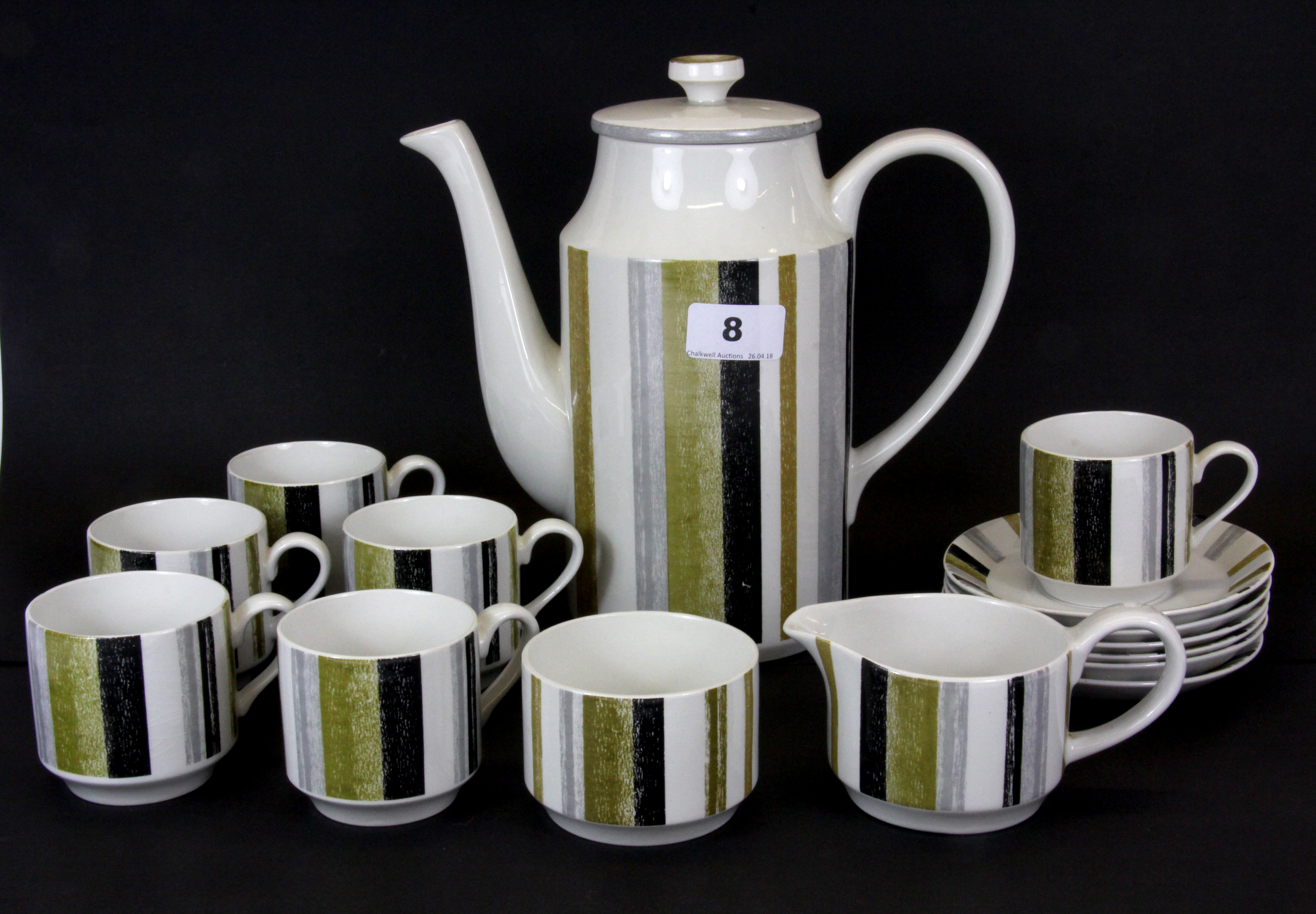 A vintage Midwinter coffee set.