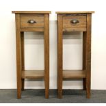 A pair of vintage mahogany bed side cabinets, H. 75cm.