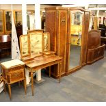 A superb 19th Century French ormulu mounted wardrobe, W. 165cm, together with matching dressing