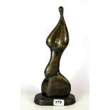 A contemporary Henry Moore style bronze figure of a female nude, H. 35cm.