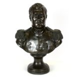 A bronze coloured resin bust of Napoleon, H. 33cm.