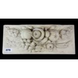 An 18th Century carved marble panel, 38 x 16cm.