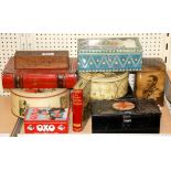 A quantity of vintage tins etc.