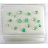 A quantity of unmounted Columbian emeralds, 2.65ct overall.